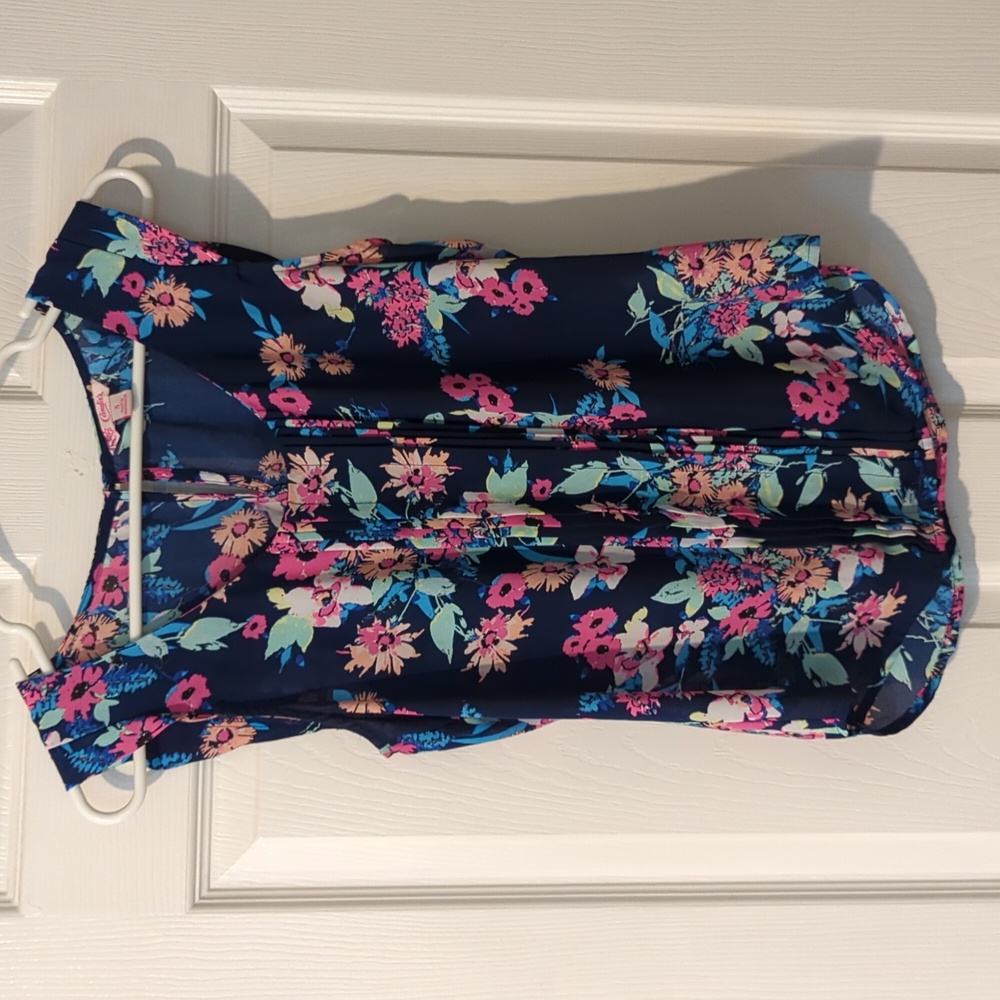Floral Blouse Blue Sleeveless Candies